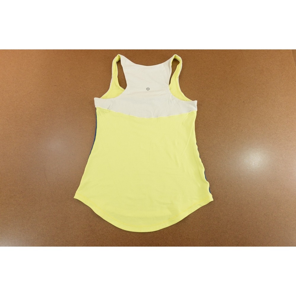 Lululemon Womens Size Small Blue Yellow Scoop Neck Pullover Athletic Tank Top - Picture 2 of 7